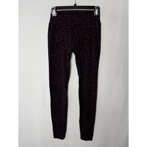 Stori Women's Athletic Leggings Logo Print No Front Seam Black Full Length sz 6